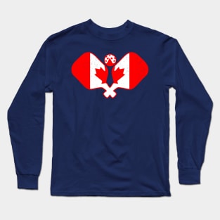 Pickleball Canada Flag Long Sleeve T-Shirt